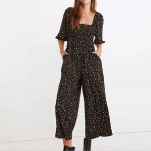 Madewell Black Floral Jumpsuit